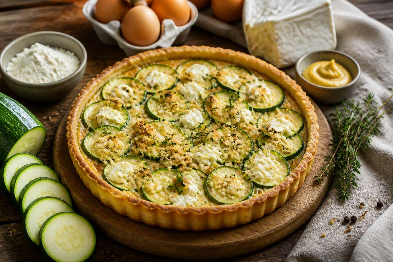 Tarte crumble de courgette et chèvre : recette savoureuse