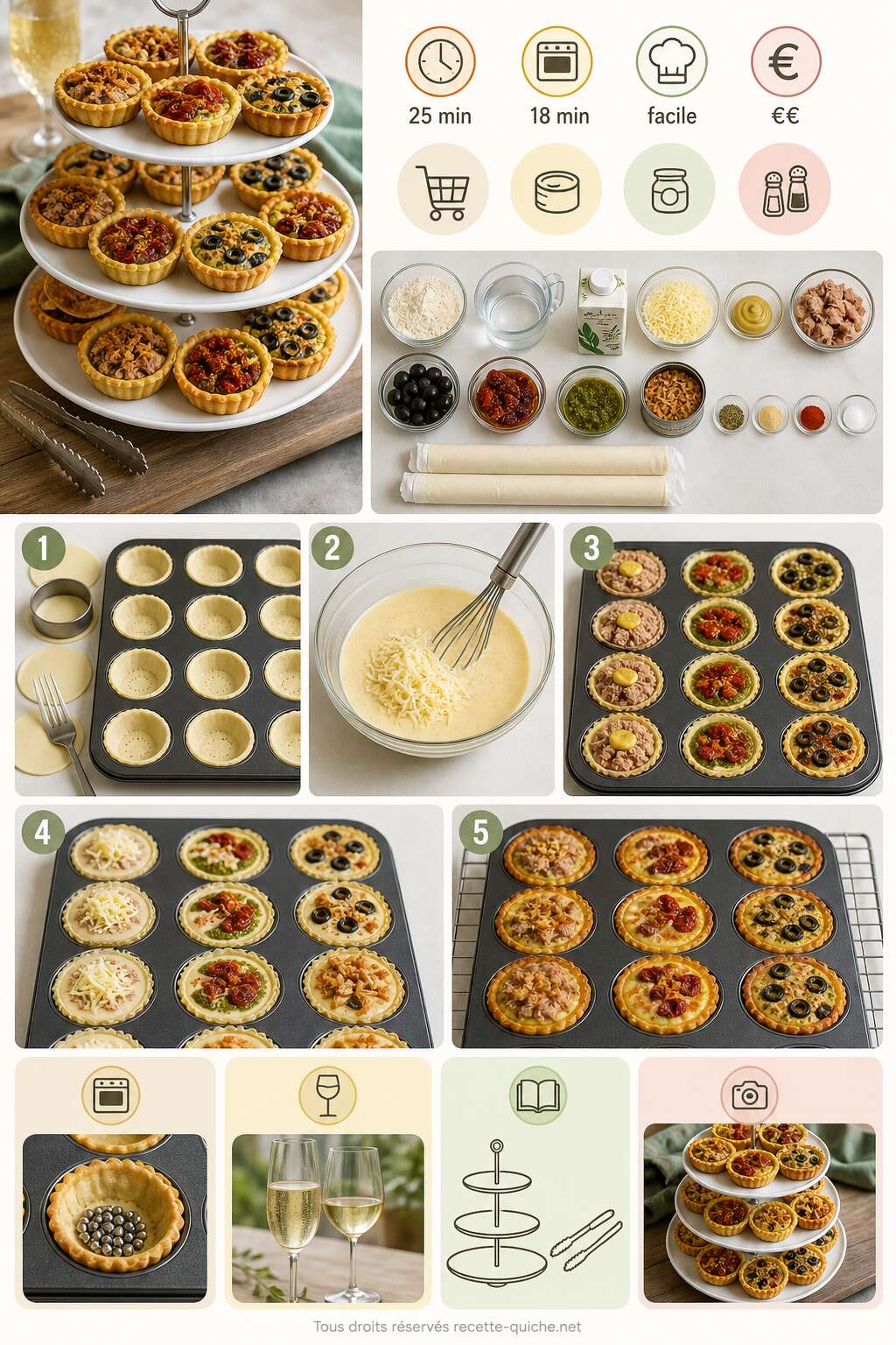 Fiche recette Recette de mini tartelettes apéro maison Fiche recette Recette de mini tartelettes apéro maison