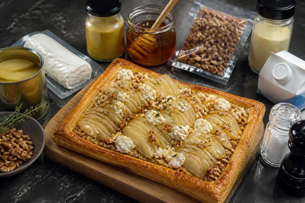 Tarte aux poires et chèvre : recette savoureuse