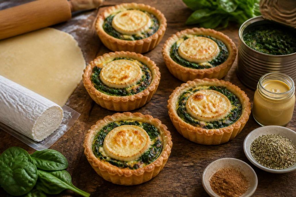 Tartelettes au chèvre et épinards frais : recette savoureuse