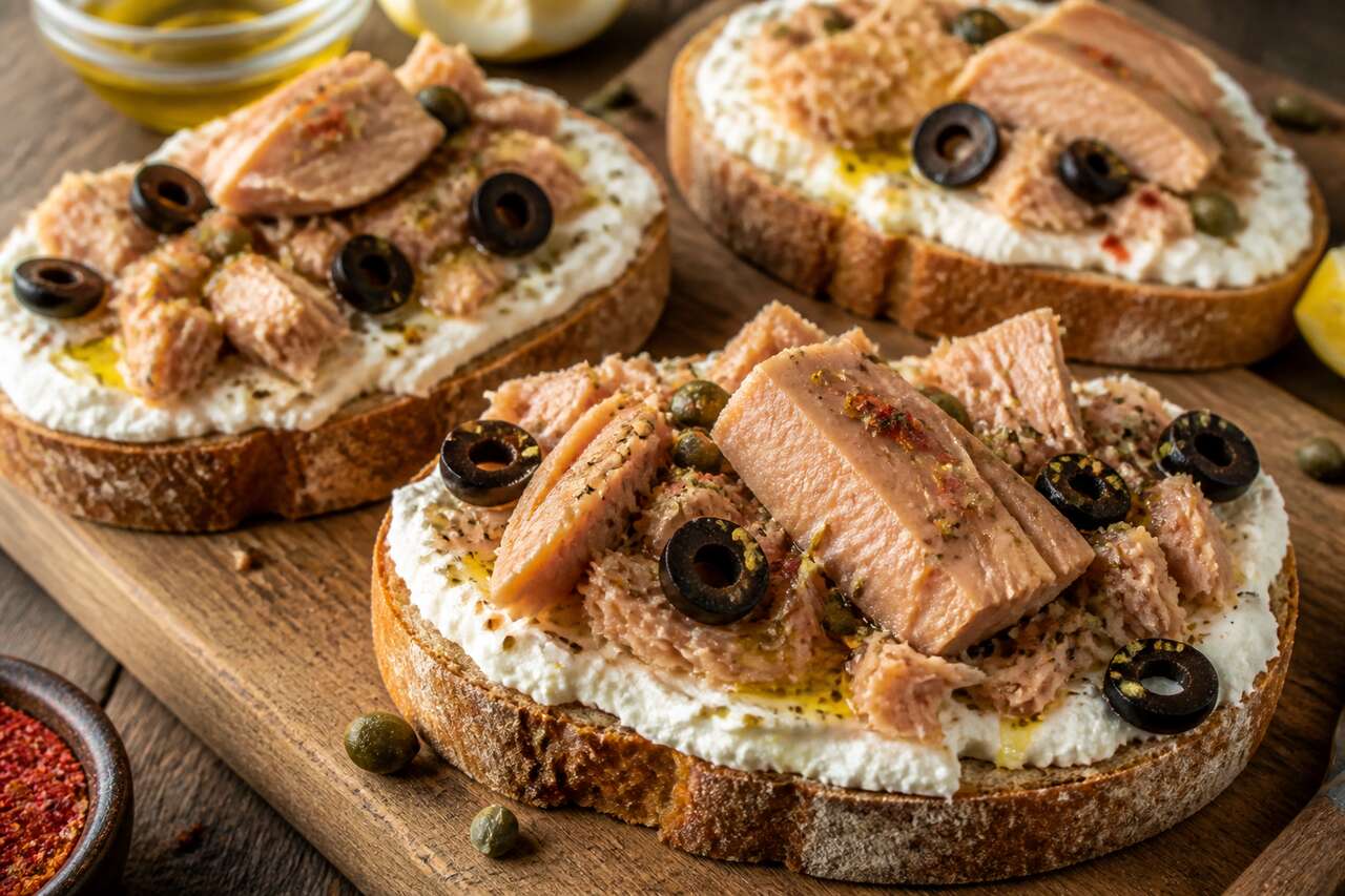 Bruschetta au thon et au fromage frais : recette savoureuse