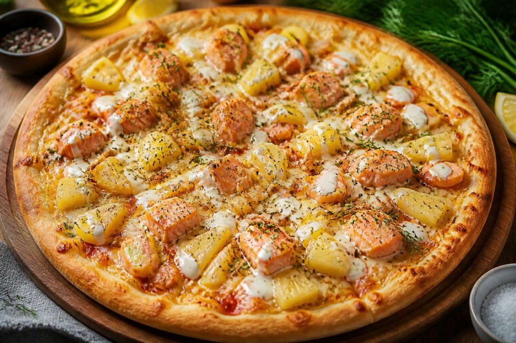 Pizza au saumon et à l'ananas : recette exotique et savoureuse