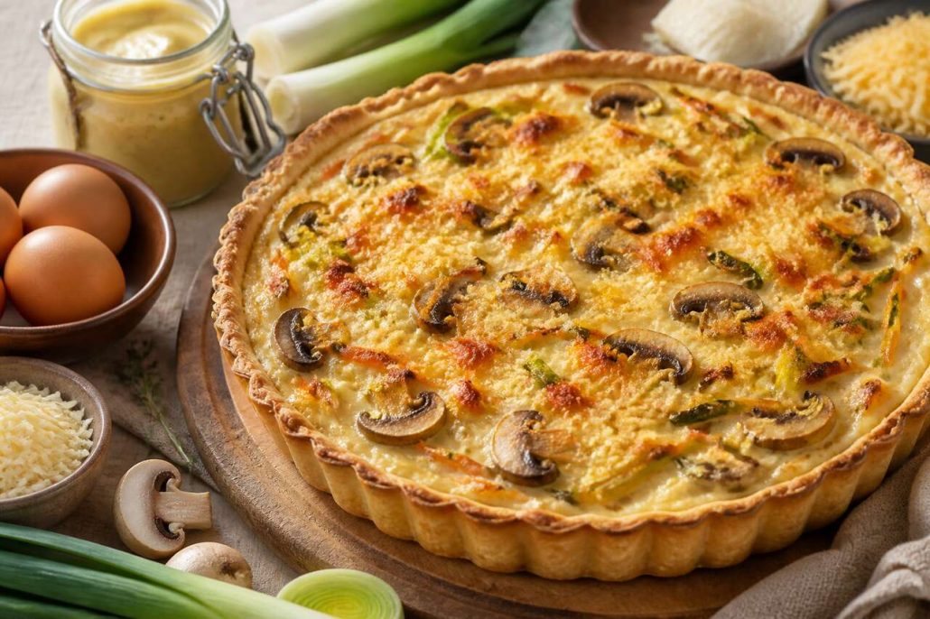 Tarte aux poireaux et légumes : recette savoureuse et facile