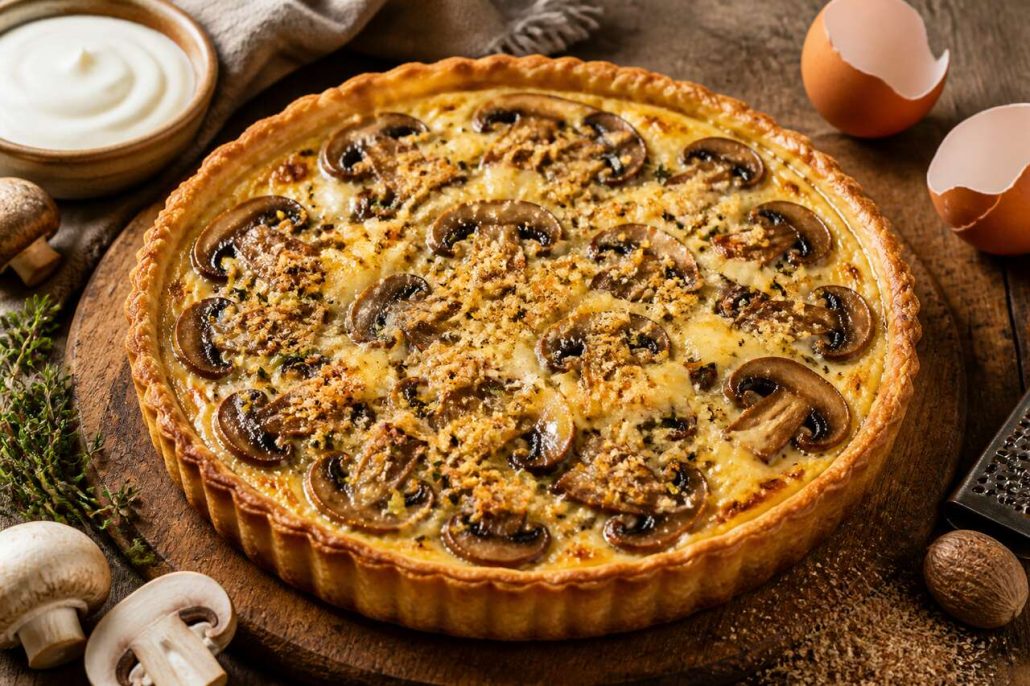 Recette tarte aux champignons de Paris : délice garanti