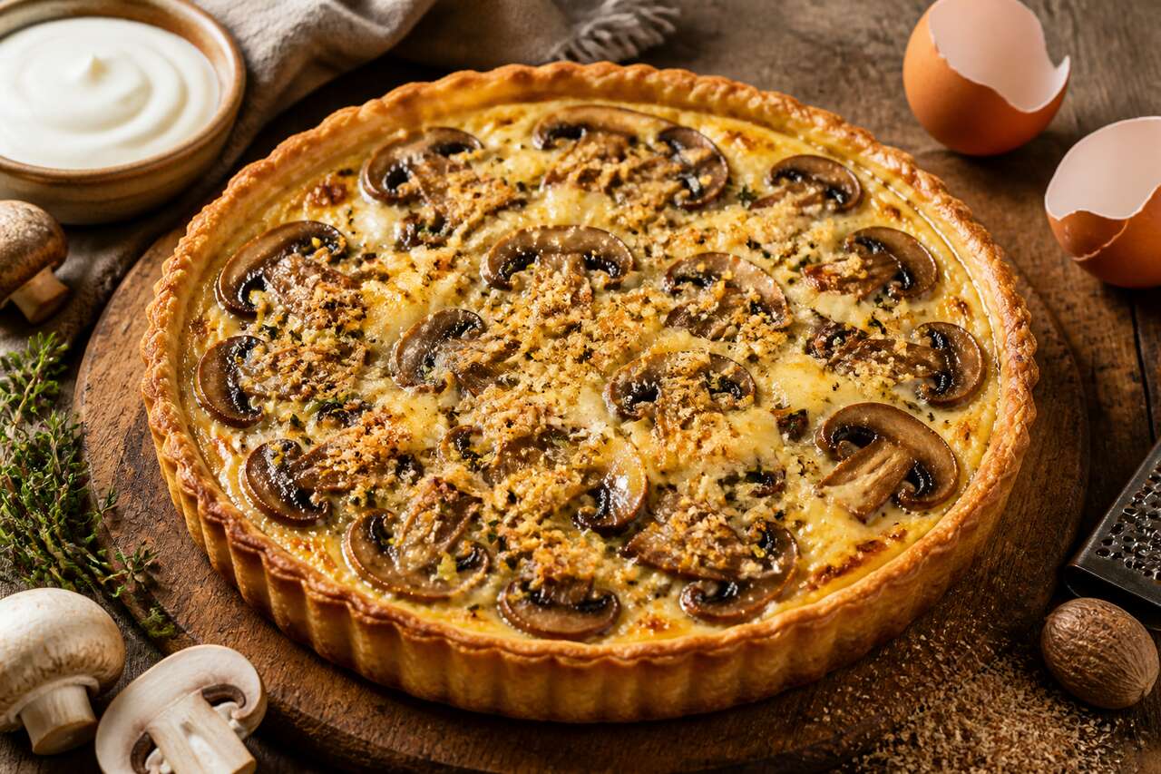 Recette tarte aux champignons de Paris : délice garanti