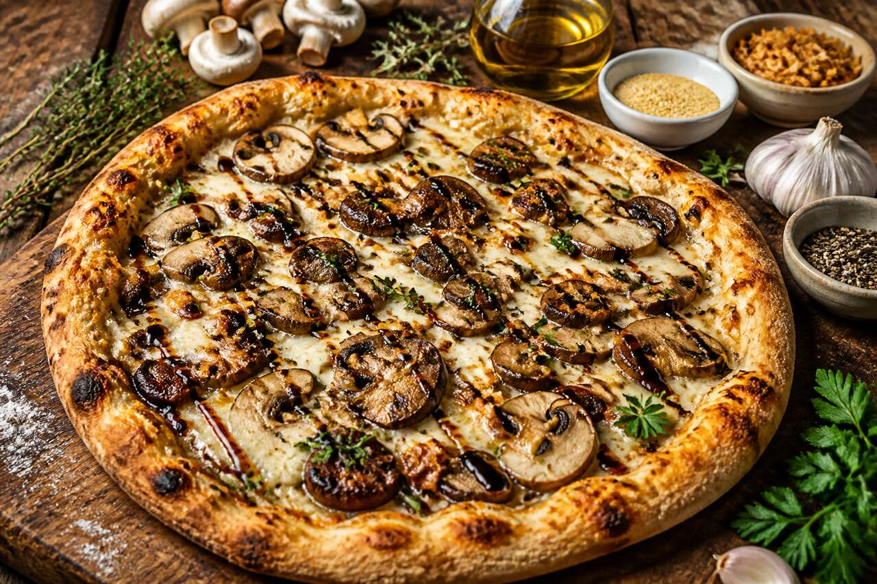 Pizza forestière aux champignons : recette savoureuse