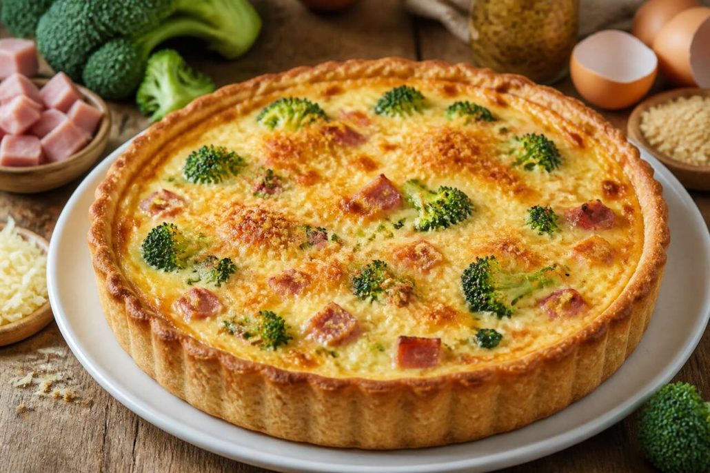 Tarte salée brocolis, jambon et fromage : recette facile et gourmande