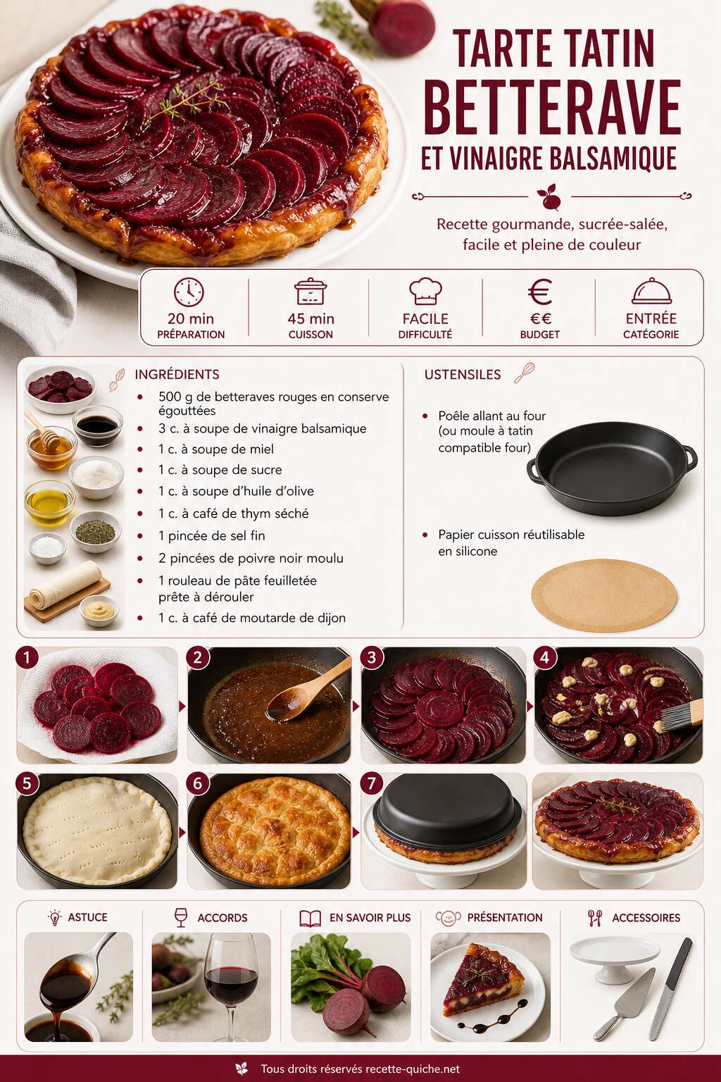 Fiche recette Tarte tatin betterave et vinaigre balsamique : recette gourmande