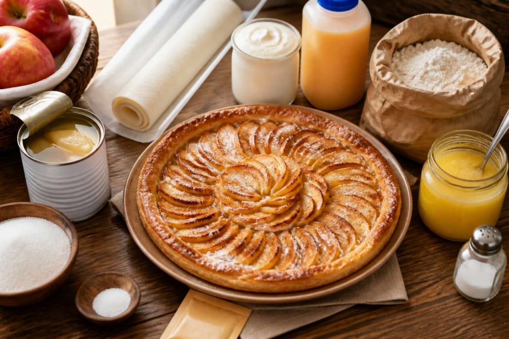 Tarte aux pommes à la crème fraîche : recette facile et rapide