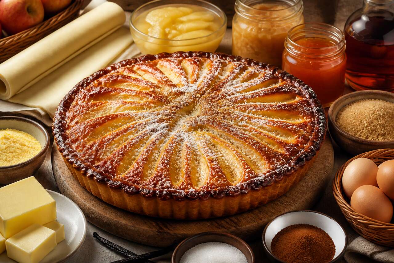 Tarte aux pommes parfumée au rhum : recette gourmande