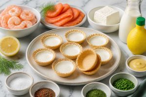 Tartelettes mousse de saumon et crevettes