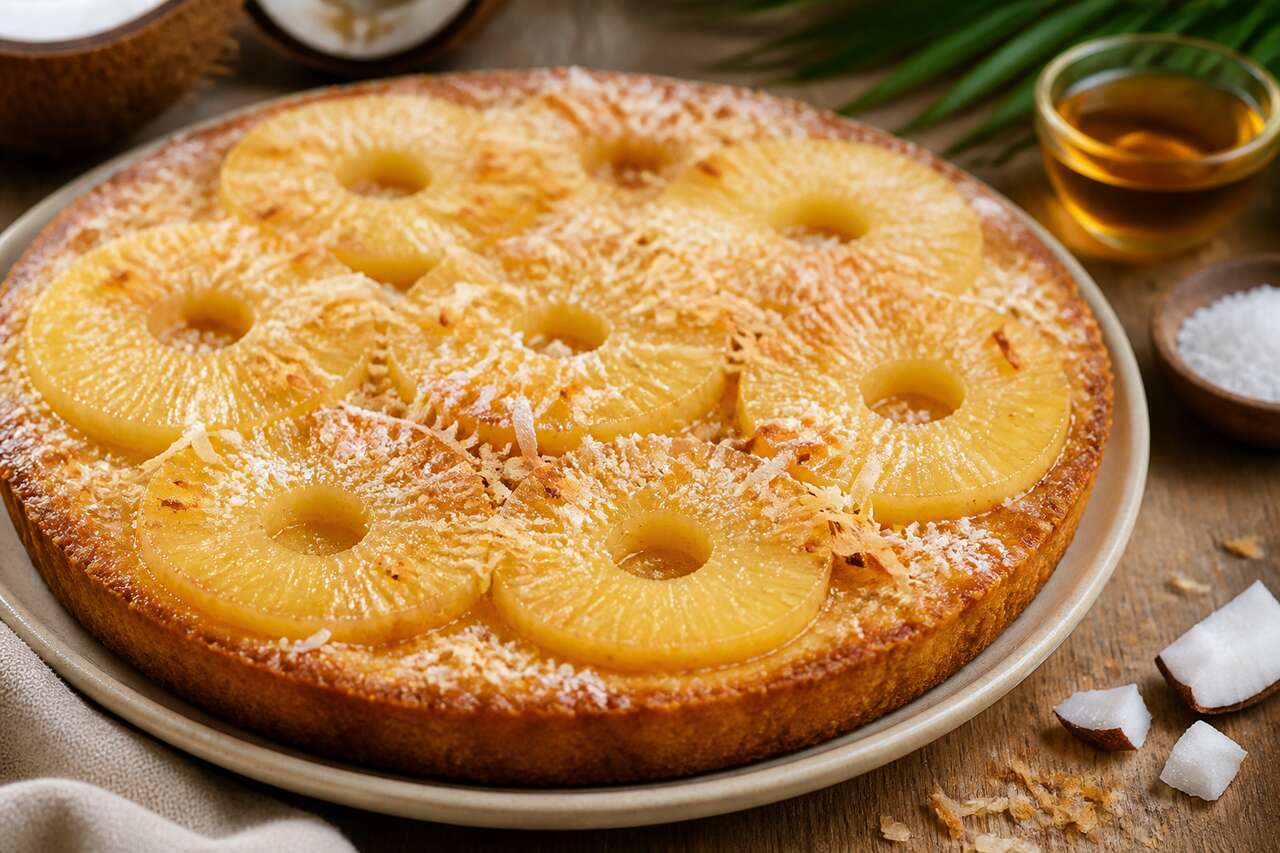 Tarte à l'ananas et noix de coco : recette facile et exotique