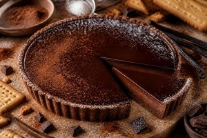 Tarte croustillante et crémeuse au chocolat noir : recette gourmande