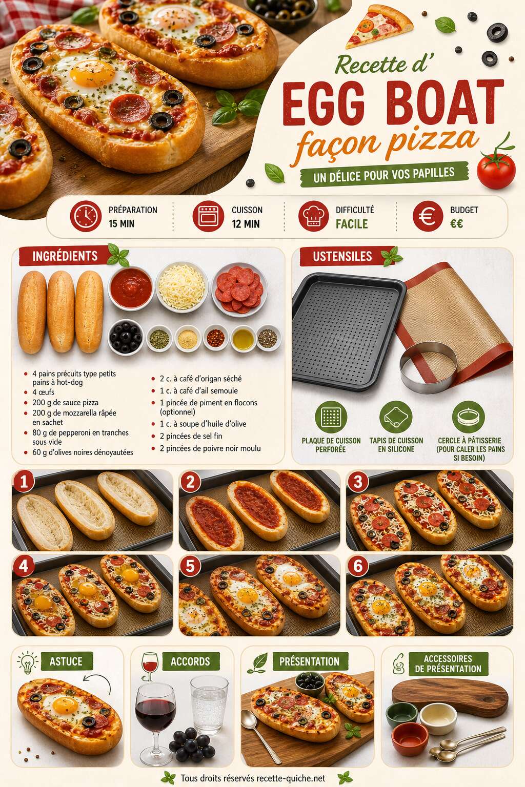 Fiche recette Recette d'egg boat fa&ccedil;on pizza : un d&eacute;lice pour vos papilles