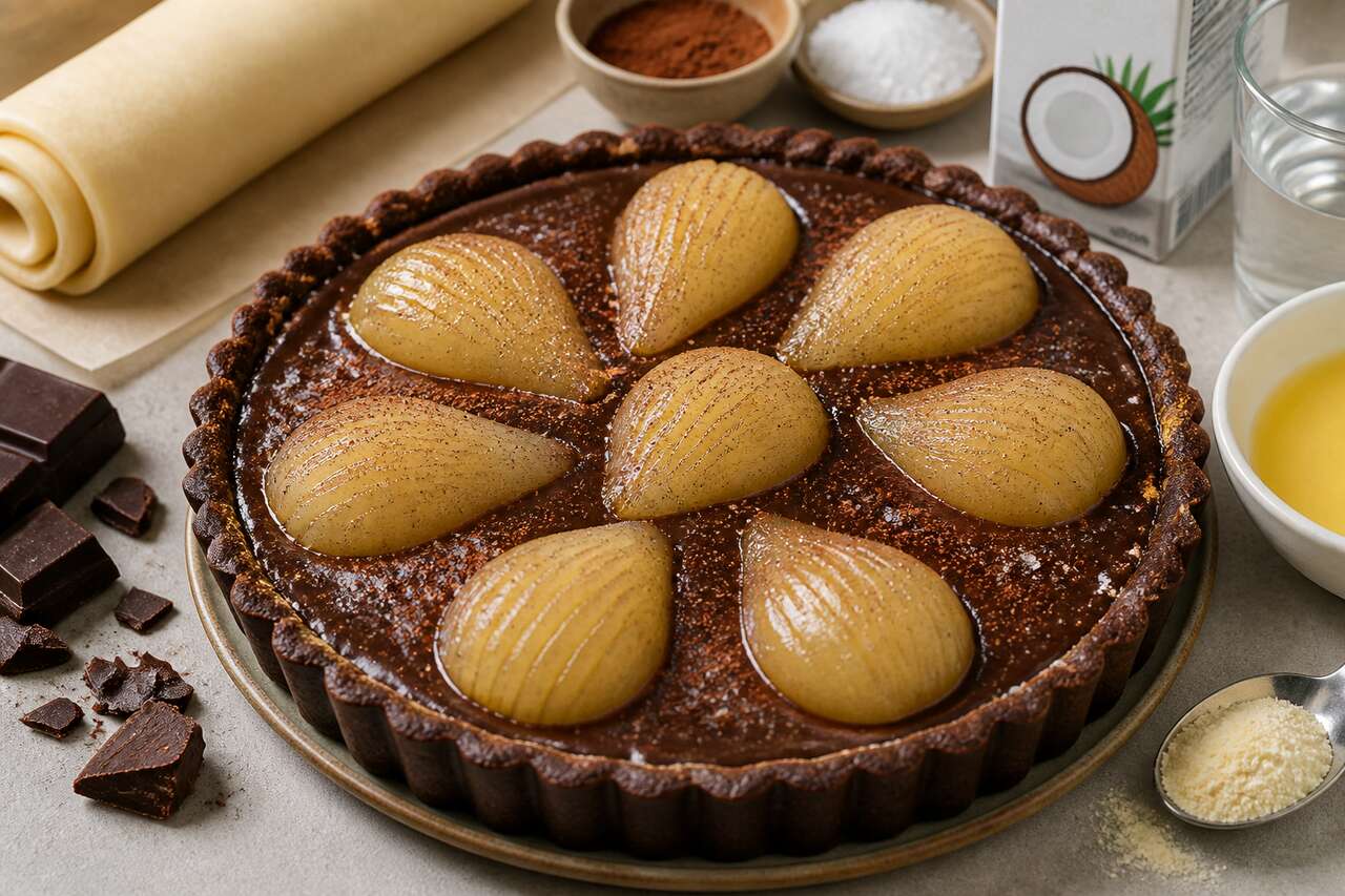 Tarte aux poires et chocolat : la recette gourmande