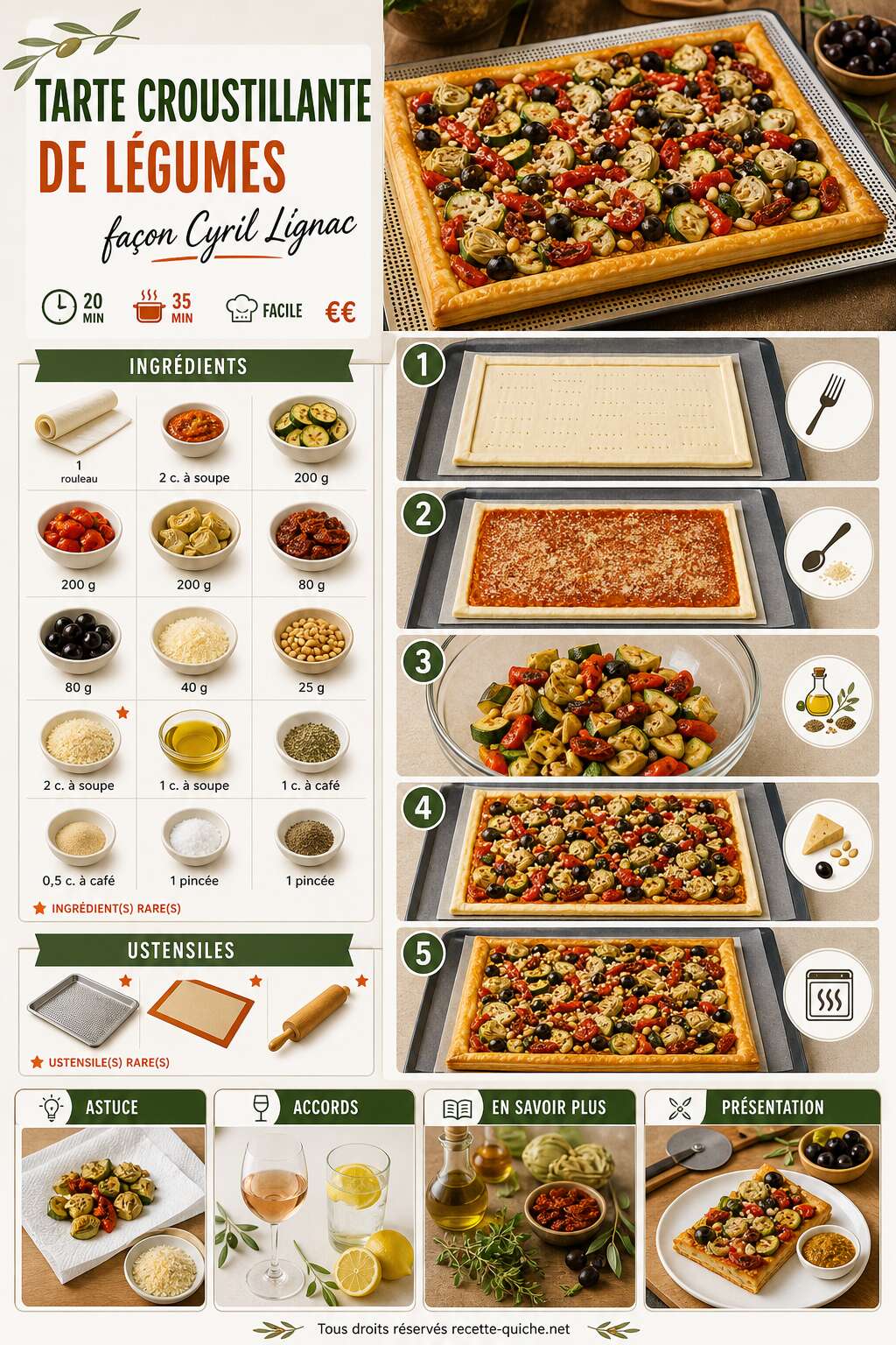 Fiche recette Tarte croustillante de l&eacute;gumes : la recette de Cyril Lignac &agrave; partager