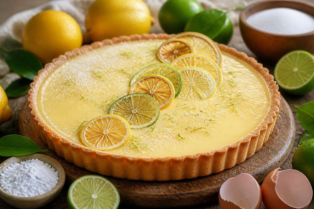 Recette de tarte au citron et citron vert facile et savoureuse
