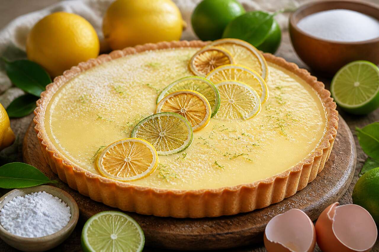Recette de tarte au citron et citron vert facile et savoureuse