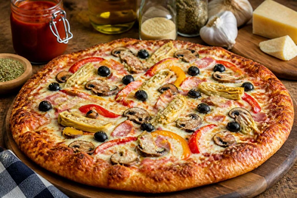 Pizza aux légumes et jambon : recette savoureuse
