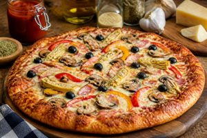 Pizza aux légumes et jambon : recette savoureuse