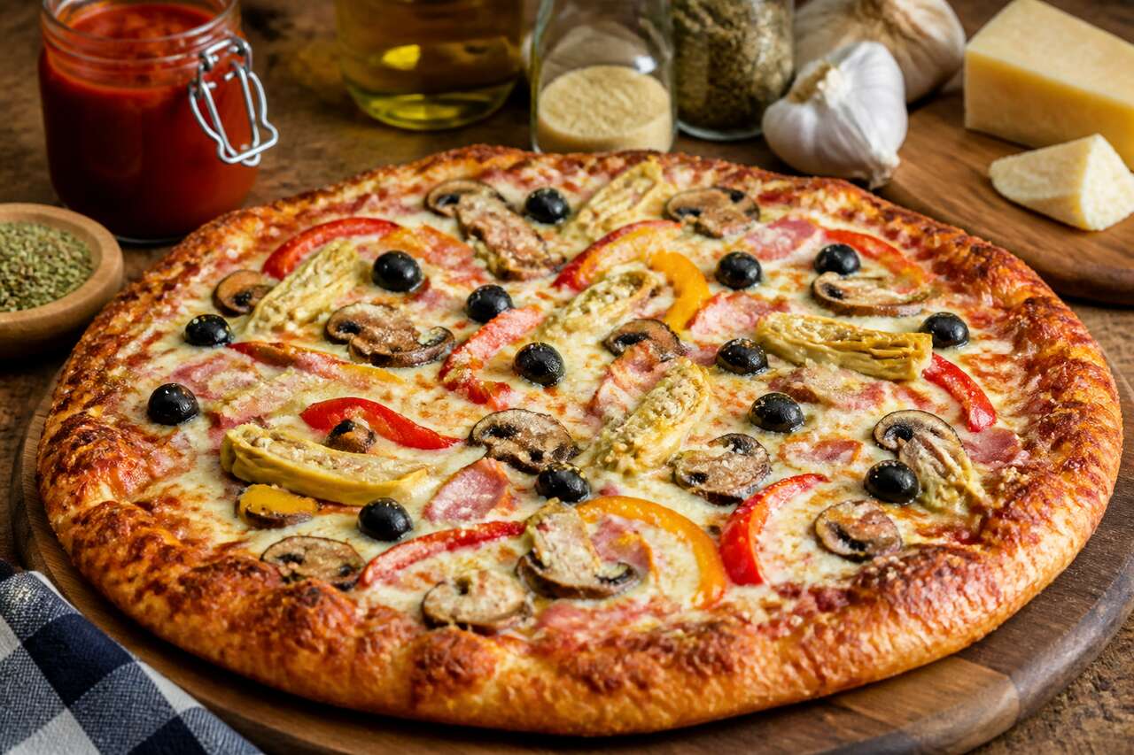 Pizza aux légumes et jambon : recette savoureuse