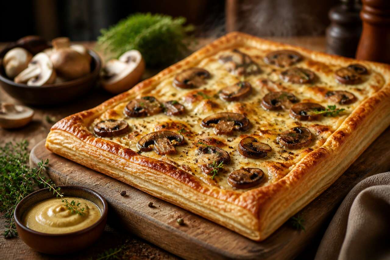 Tarte Feuilletée Aux Champignons De Paris Par Cyril Lignac : recette Savoureuse