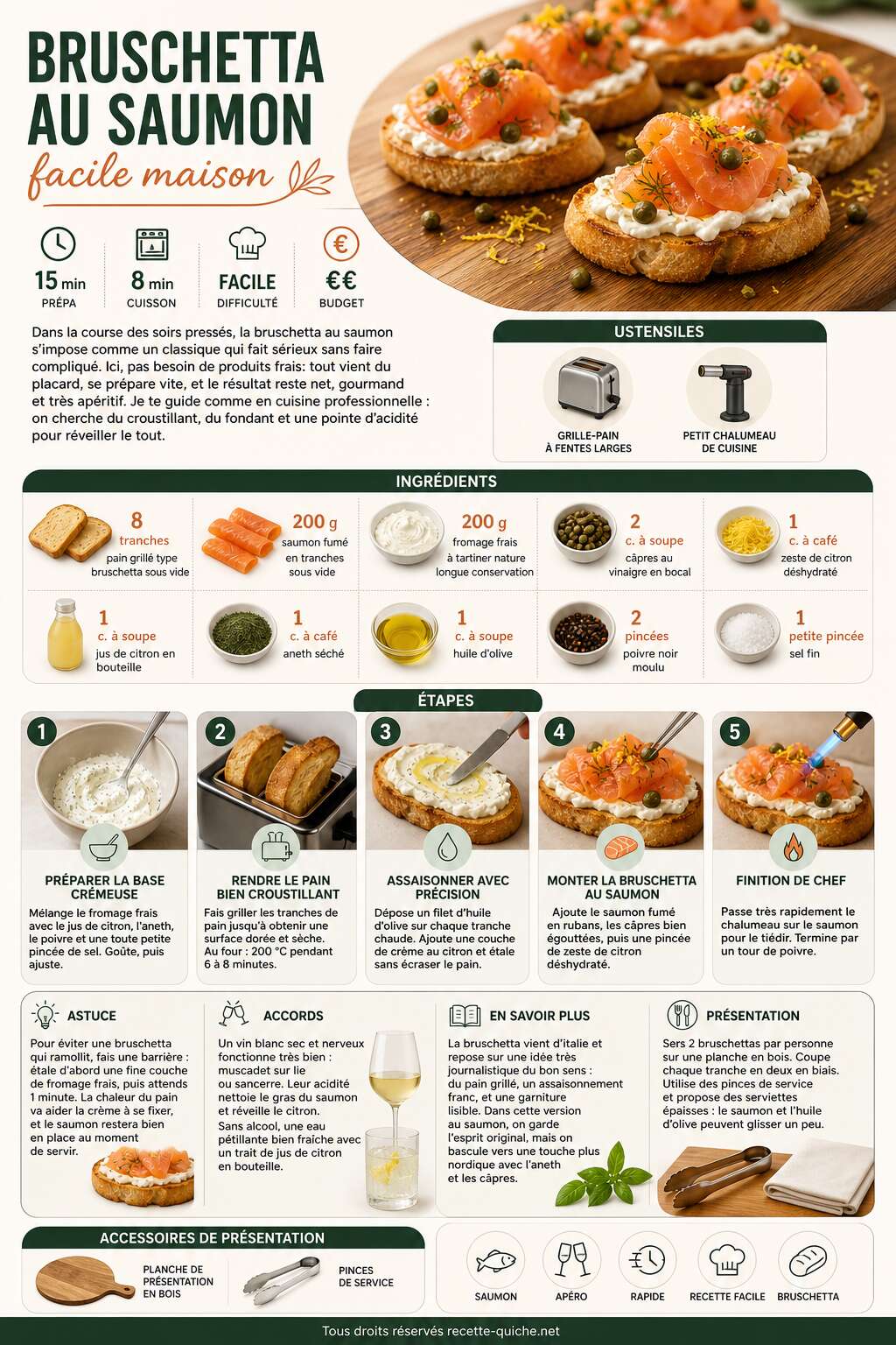 Fiche recette Bruschetta au saumon facile maison Fiche recette Bruschetta au saumon facile maison