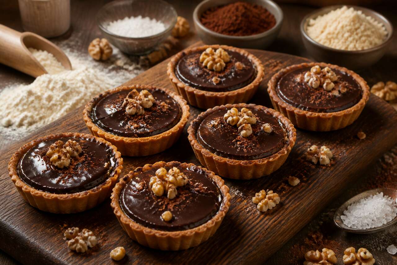Recette de mini tartelettes au chocolat et aux noix