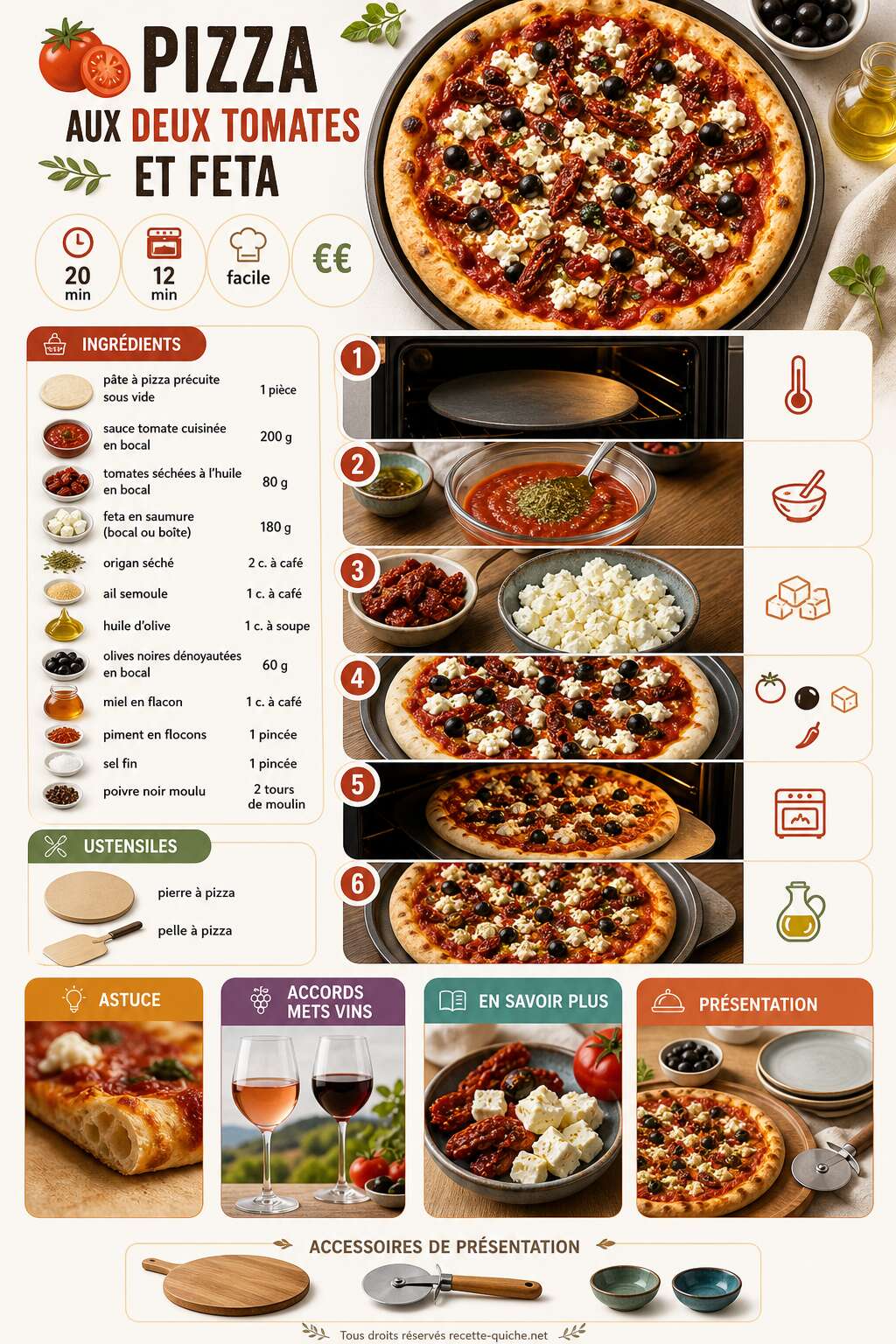 Fiche recette Pizza aux deux tomates et feta : recette savoureuse Fiche recette Pizza aux deux tomates et feta : recette savoureuse