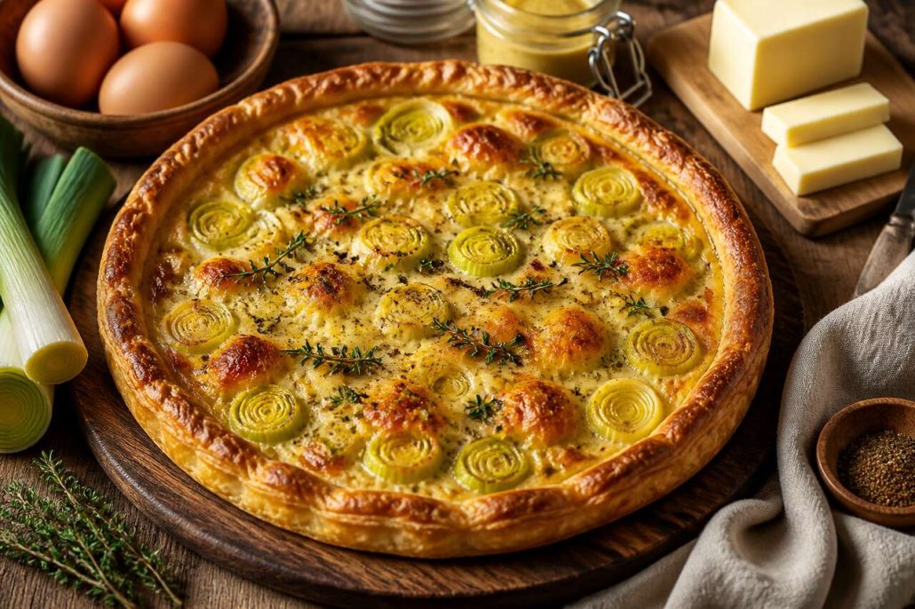Tarte fondante aux poireaux : recette gourmande