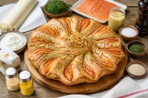 Tarte soleil au saumon et crème fraîche : recette gourmande
