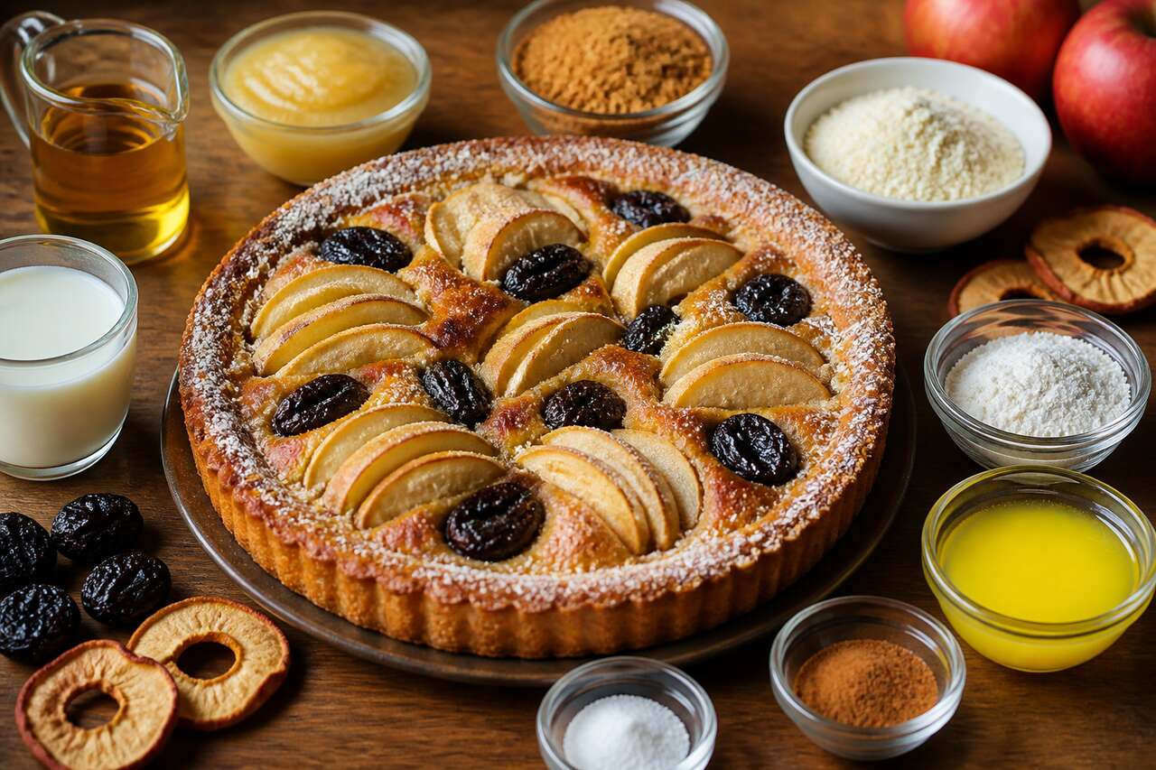 Tarte pommes prunes au Pommeau de Normandie : recette savoureuse