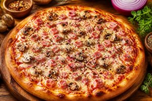 Recette De Pizza Jambon, champignons Et Oignon Rouge