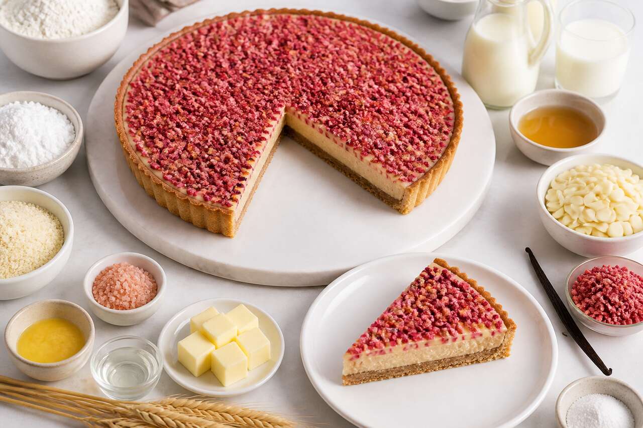Recette de la tarte à la praline revisitée par Mohamed Cheikh