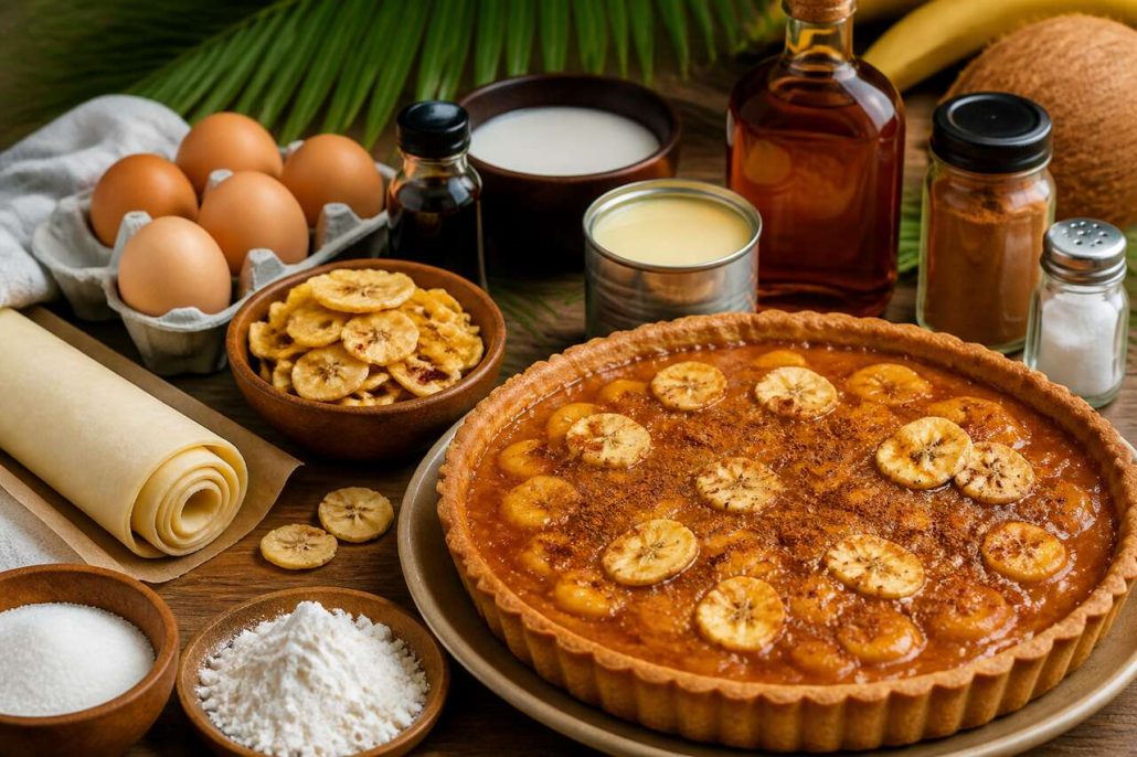 Recette facile de tarte banane rhum