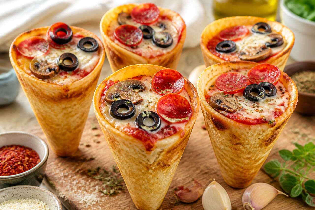 Tortillas cones façon pizza : recette gourmande
