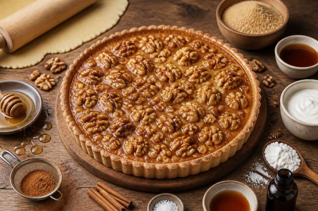 Recette de tarte aux noix et beurre salé