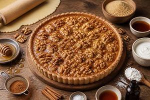Recette de tarte aux noix et beurre salé
