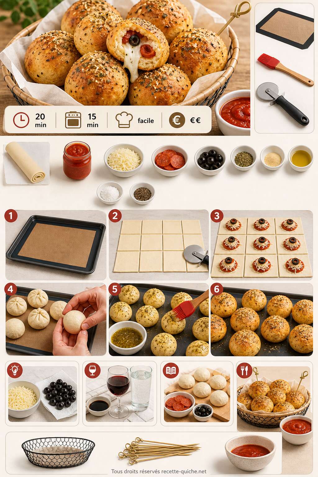 Fiche recette Recette de pizza balls : idée apéritive originale Fiche recette Recette de pizza balls : idée apéritive originale