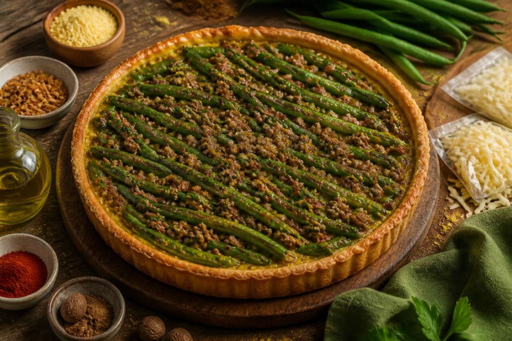 Recette de tarte aux haricots verts et steak haché