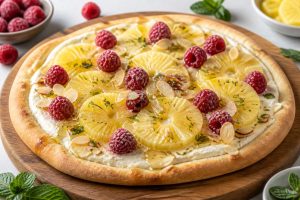 Pizza sucrée mascarpone, ananas Del Monte et framboise : la recette parfaite
