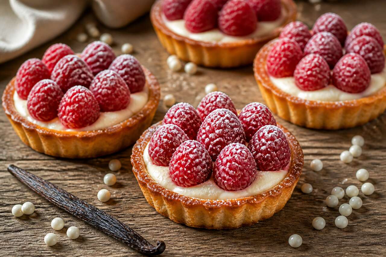 Tartelettes aux framboises : recette crème de mascarpone