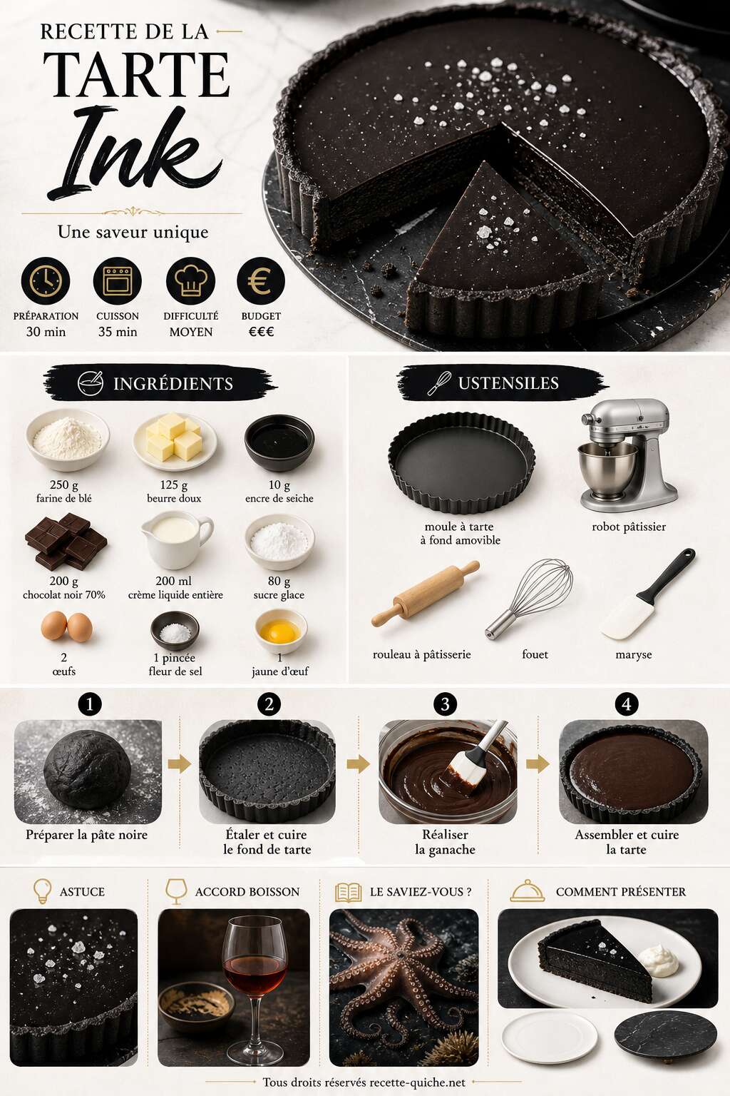 Fiche recette Recette de la tarte Ink : une saveur unique Fiche recette Recette de la tarte Ink : une saveur unique