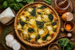 Quiche épinards, ricotta, chèvre et miel : recette gourmande