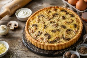 Recette savoureuse de tarte thon-champignons
