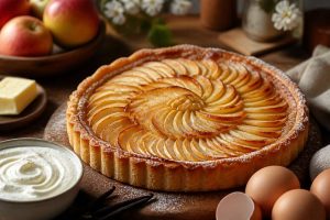 Tarte aux pommes, crème fraîche et vanille : recette savoureuse