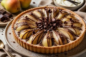 Tarte Poire Chocolat À La Crème Fraîche Liquide