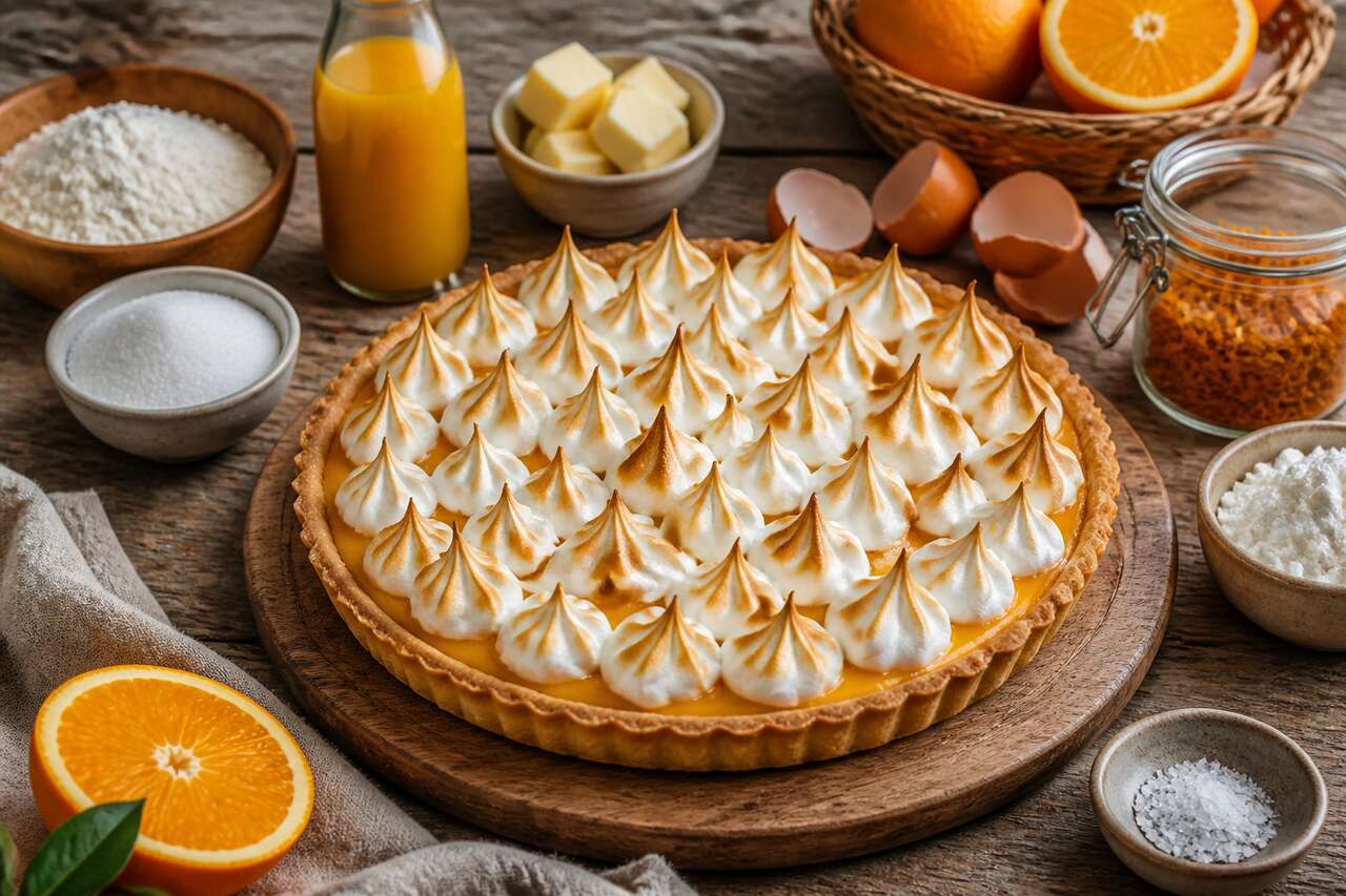 Tarte meringuée à l'orange : recette gourmande et facile