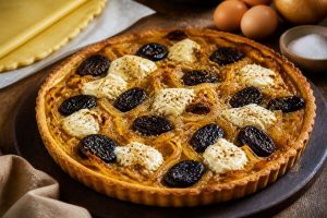 Tarte à l'oignon et aux pruneaux : recette gourmande