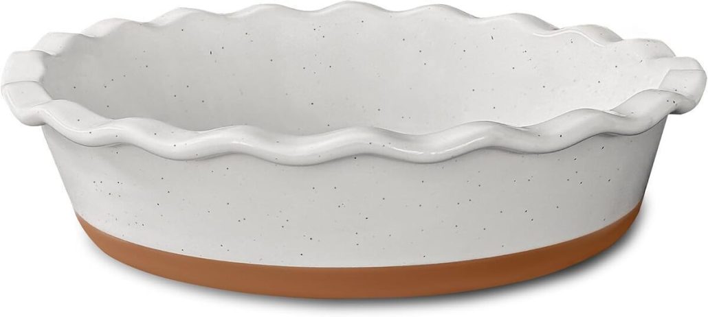Test du plat à tarte cannelé Mora 22, 9 cm en céramique blanc vanille